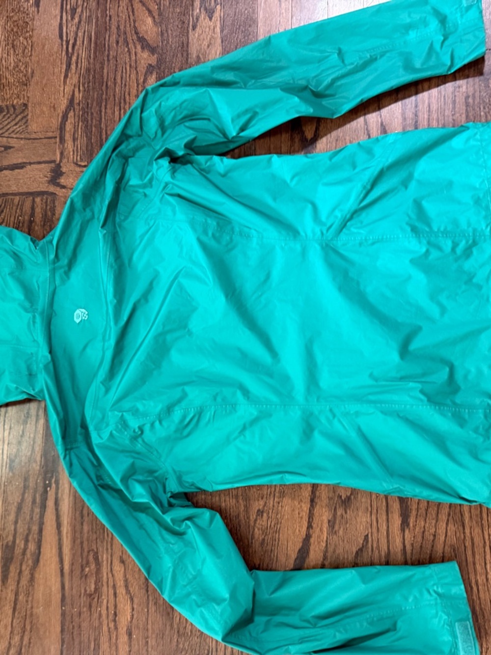 Mountain Hardwear Teal Lightweight Hooded Rain Jacket - Picture 7 of 8